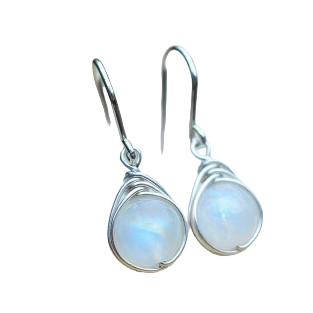 Silver and Iridescent Ball Drop Style Earrings